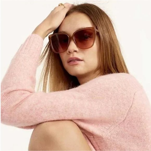 J. Crew Accessories - NWT J Crew Retro Oversized Square Sunglasses Petunia Case and Cleaning Cloth